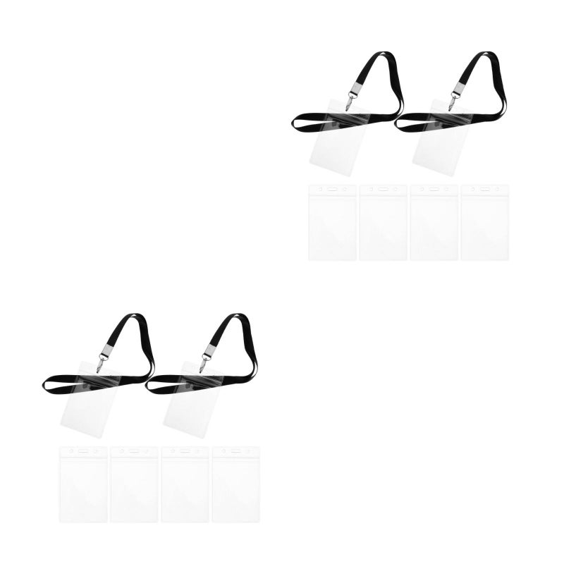 12 pcs Boarding Pass Cover Luggage Label Holder Practical ID Holder Name Hanging Shell (4pcs Style 1 Cover + 2pcs ID Holder) - Image 1