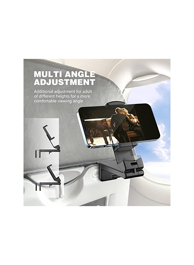 Perilogics Airplane in Flight Phone Mount. Handsfree Phone Holder for Desk with Multi-Directional Dual 360 Degree Rotation. Pocket Size Travel Essential Accessory for Flying. US Patented and Protected. - Image 4