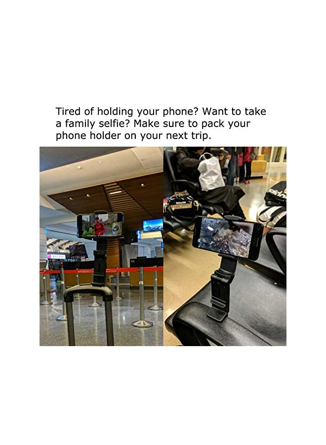 Perilogics Airplane in Flight Phone Mount. Handsfree Phone Holder for Desk with Multi-Directional Dual 360 Degree Rotation. Pocket Size Travel Essential Accessory for Flying. US Patented and Protected. - Image 5