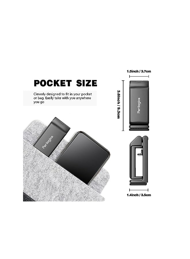 Perilogics Airplane in Flight Phone Mount. Handsfree Phone Holder for Desk with Multi-Directional Dual 360 Degree Rotation. Pocket Size Travel Essential Accessory for Flying. US Patented and Protected. - Image 2