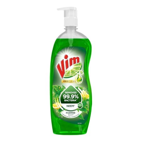 Vim ProClean Dishwash Liquid Gel with Neem powered by RhamnoTech™, Removes 99.9%* Bacteria, Removes Tough Grease and Odours, 700ml - Image 1