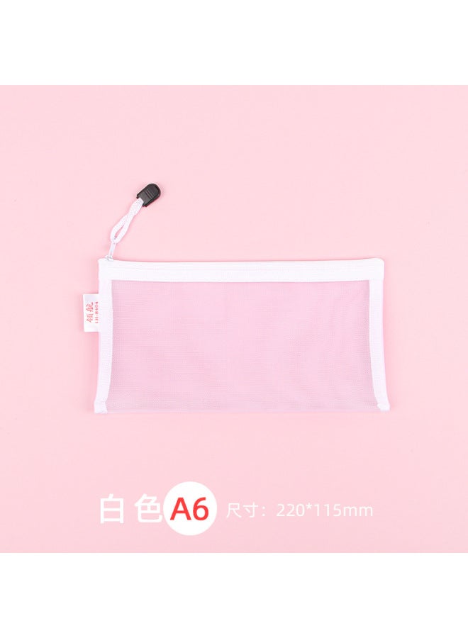 Transparent File Bag Office Large Capacity Nylon Mesh Durable Information Bag A4 Student Portable Zipper Storage Bag - Image 1