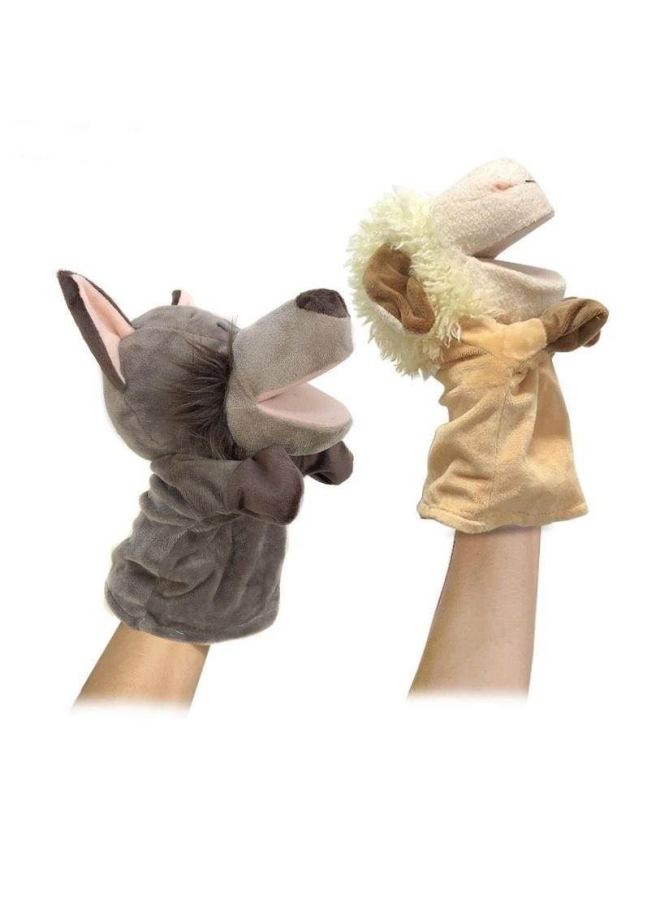 دمية إصبع اليد Kawaii Animal Plush Doll التعليمية للأطفال، المواصفات: 25-27 سم، اللون: P60-White Wolf - Image 2