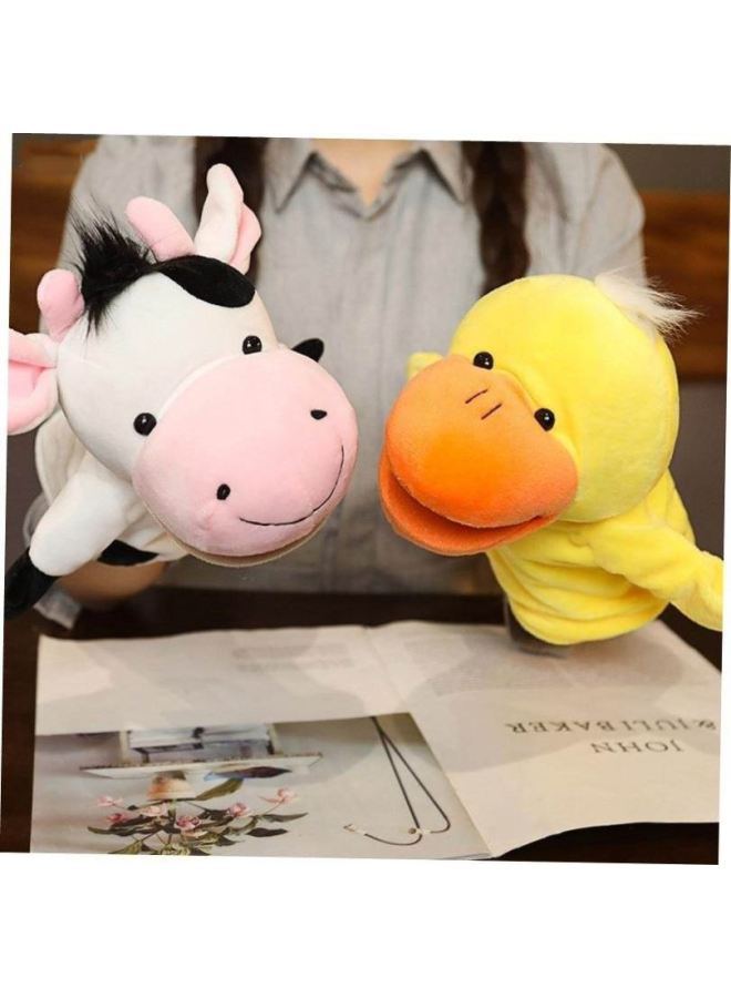 دمية إصبع اليد Kawaii Animal Plush Doll التعليمية للأطفال، المواصفات: 25-27 سم، اللون: P60-White Wolf - Image 4