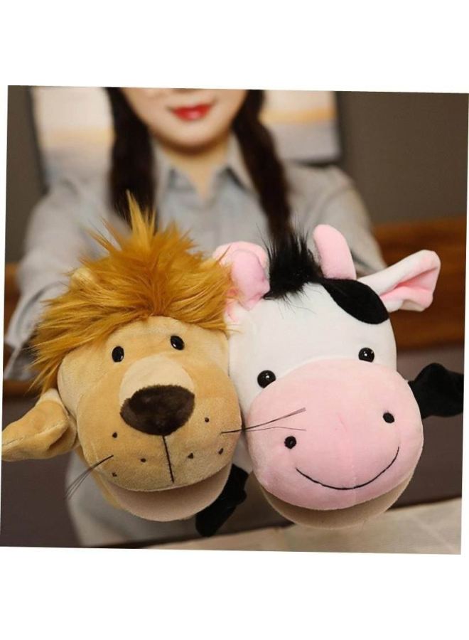 دمية إصبع اليد Kawaii Animal Plush Doll التعليمية للأطفال، المواصفات: 25-27 سم، اللون: P60-White Wolf - Image 3