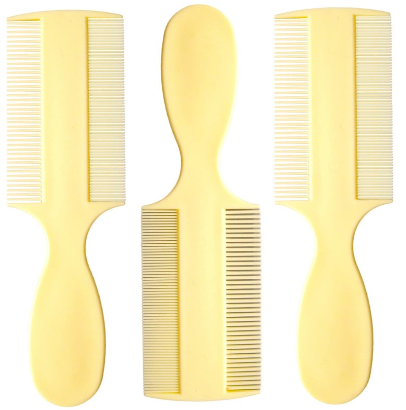 Vakly Fine Tooth Baby Comb Pack of 3 Double Sided Hair Comb For Babies With Extra Fine Rounded Teeth for Newborn Babys and Infants and Toddlers with Cradle Cap and Adults with Dandruff and Lice - Image 1