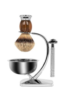 Linkidea Linkidea Universal Safety Razor Brush Stand with Shaving Bowl, Men's Stainless Steel Safety Razor Shaving Holder and Soap Bowl for Barber, Bathroom, Shower Room, Compatible with Gillette Vector 3  - Image 2