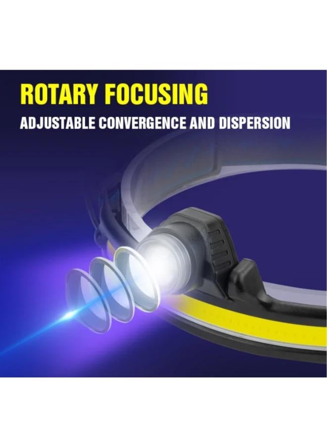 LED رئيس مصباح USB قابلة للشحن جديد الاستشعار كشافات مقاوم للماء 6 طرق المحمولة الشعلة مصباح يدوي W6782 - Image 4