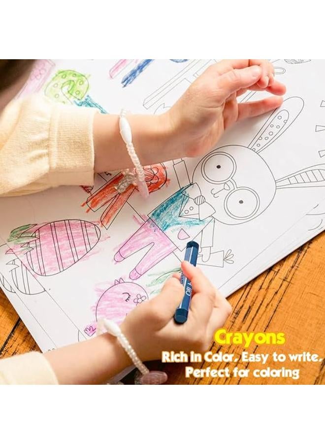 208 PCS Art Supplies,Drawing Art Kit for Kids Girls Boys Teens Artist, Art Set Case with Trifold Easel, Includes Oil Pastels, Crayons, Colored Pencils, Coloring Book, Scissors, Origami Paper 40 Sheets - Image 4