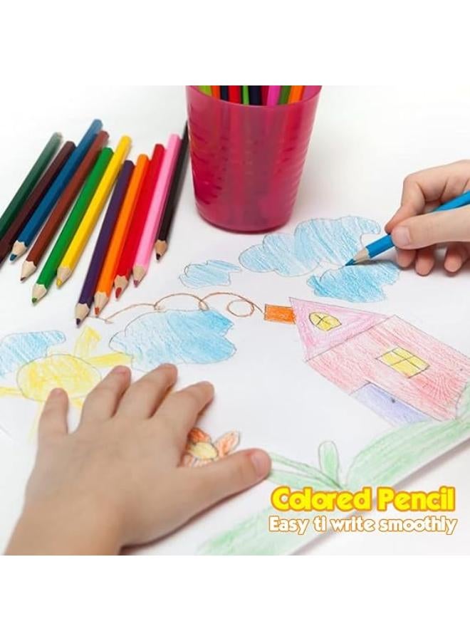 208 PCS Art Supplies,Drawing Art Kit for Kids Girls Boys Teens Artist, Art Set Case with Trifold Easel, Includes Oil Pastels, Crayons, Colored Pencils, Coloring Book, Scissors, Origami Paper 40 Sheets - Image 5