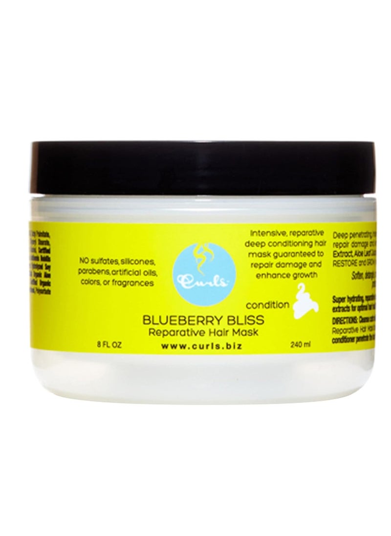 Curls Curls Blueberry Bliss Reparative Hair Mask - 8 fl oz, Deep Conditioning, Repair, Protect, Restore, Detangle and Moisturize, For All Types  - Image 1