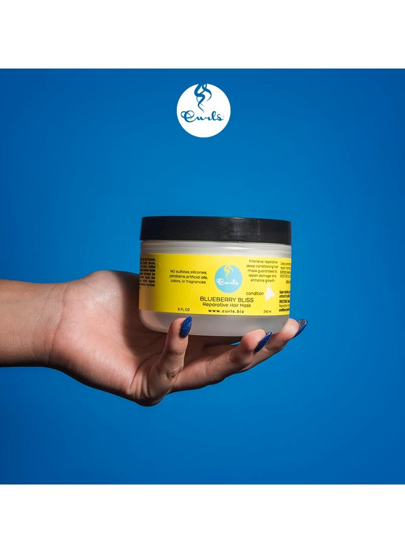 Curls Curls Blueberry Bliss Reparative Hair Mask - 8 fl oz, Deep Conditioning, Repair, Protect, Restore, Detangle and Moisturize, For All Types  - Image 4