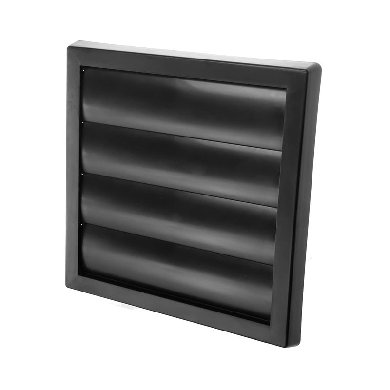 Vent Systems 6 Inch Black Exhaust Vent Cover Dryer Vent Hood Louvered Dryer Duct Vent Cover Vent Hood Cap OneDirectional Plastic Air Exhaust Grille HVAC Louver Grill for Exterior Use