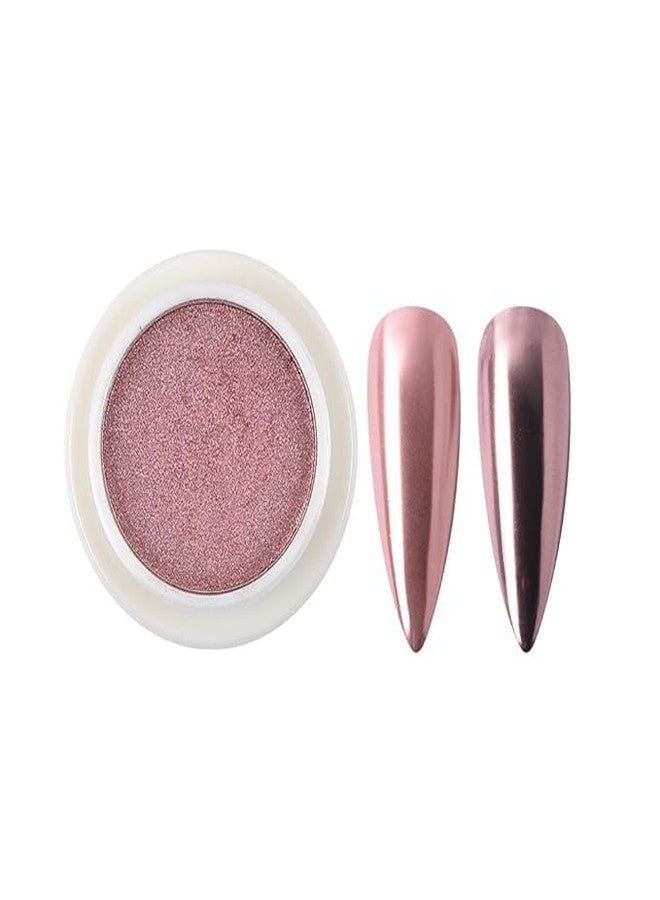 BANIRA Chrome Nail Powder Solid Glitter Fairy Shell Nails Art Powder Holographic Ice Transparent Aurora Moonlight Manicure Pigment with Tool (Rose Gold, Regular) - Image 1