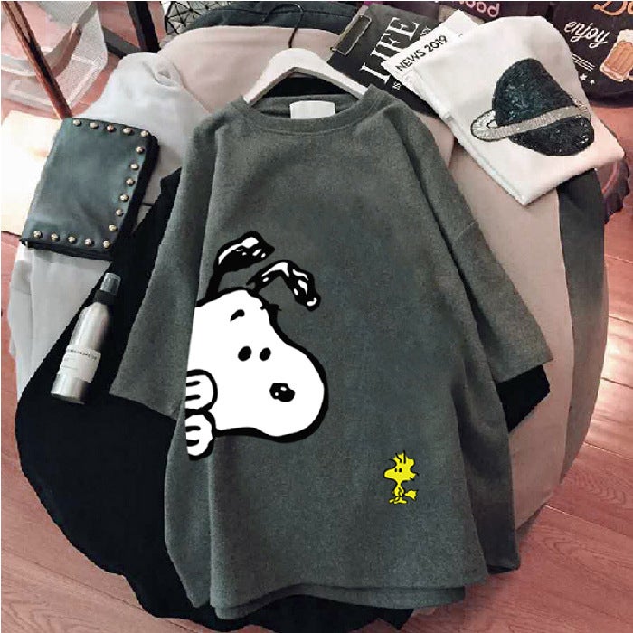 Internet Popular Cec Short-Sleeved T-Shirt Women'S Mid-Length 2021 New Loose Bf European Large Edition Instagram Top Clothes For Summer - Image 1