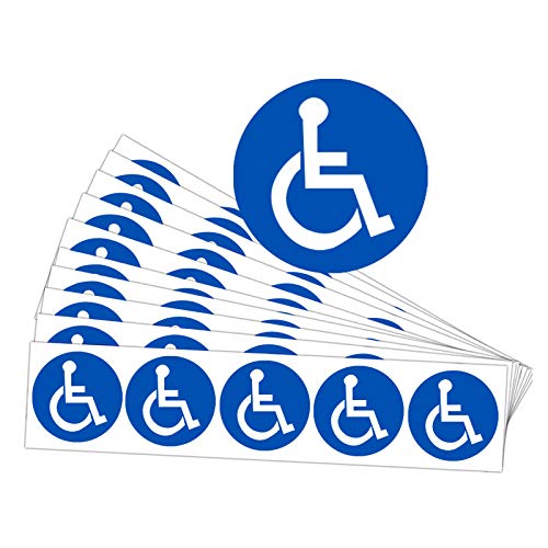 Besttile Disabled Wheelchair Symbol Labels | Handicap Signs Stickers 2 inch Round Convenient Decals for Handicapped Parking 60 pcs - Image 5