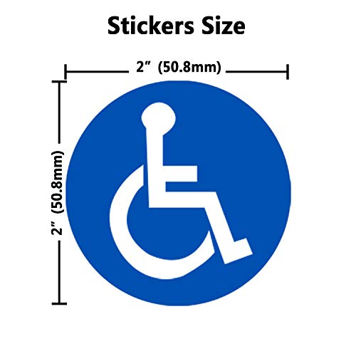 Besttile Disabled Wheelchair Symbol Labels | Handicap Signs Stickers 2 inch Round Convenient Decals for Handicapped Parking 60 pcs - Image 2