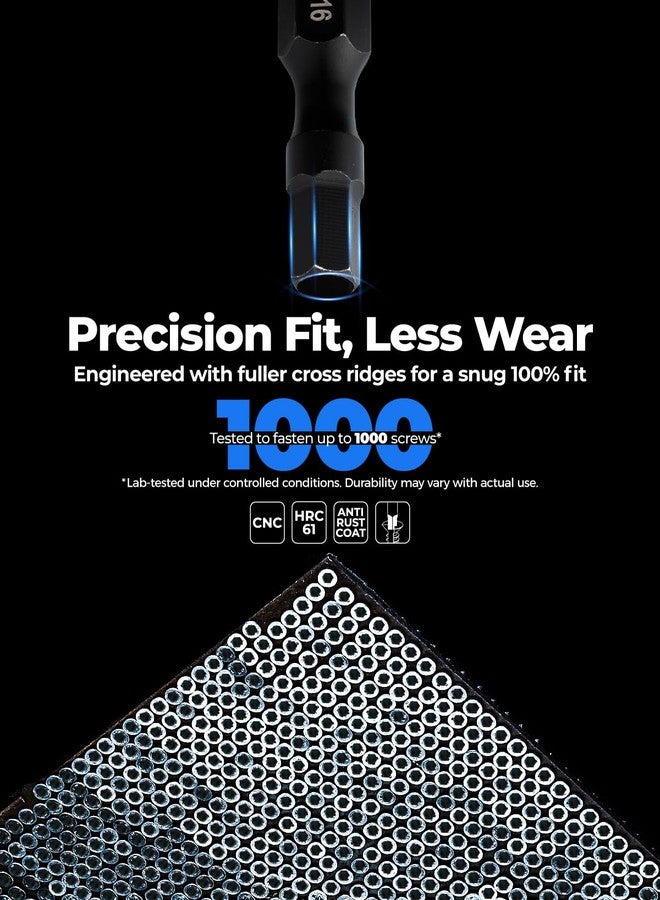 toolant 26 Pcs Hex Head Allen Wrench Drill Bit Set,1/4Hex Shank Quick Change Bit Holder,Metric and SAE Durable Allen Key Drill Bits with Strong Magnetic,1” Long with Storage Box - Image 3