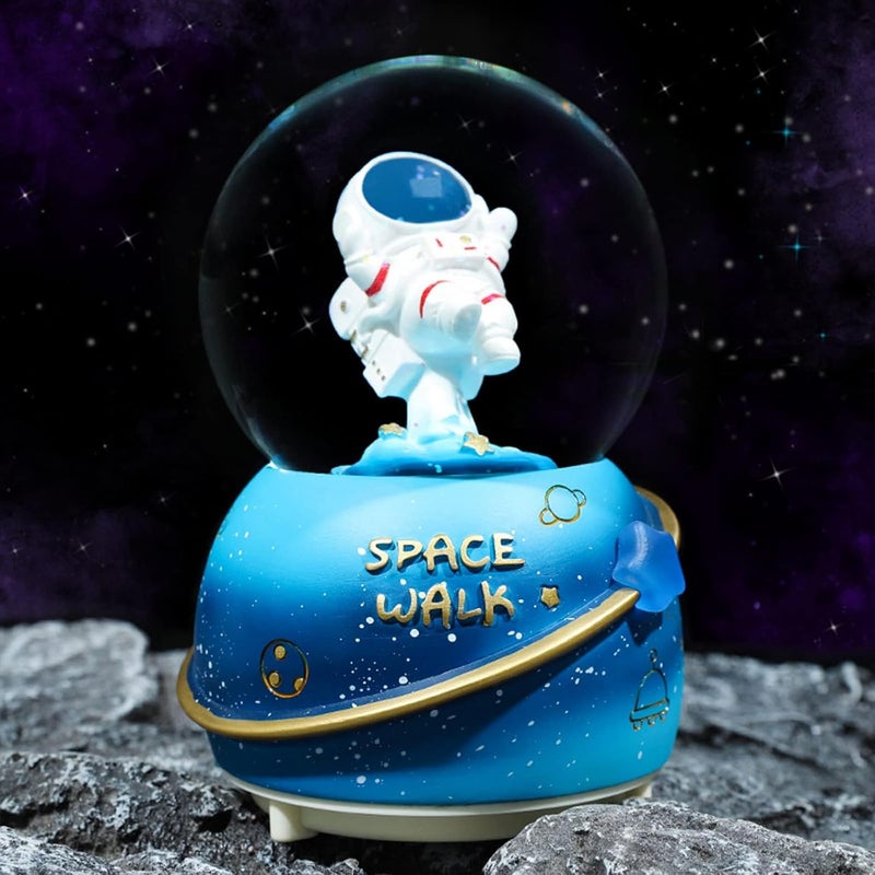 Luckam Snow Globes for Kids, 80MM Musical Glitter Snow Globe to Take Children to Explore The Vast Starry Sky, Astronaut Toys Birthday Gifts for Boys and Girls, Space Decoration - Image 2