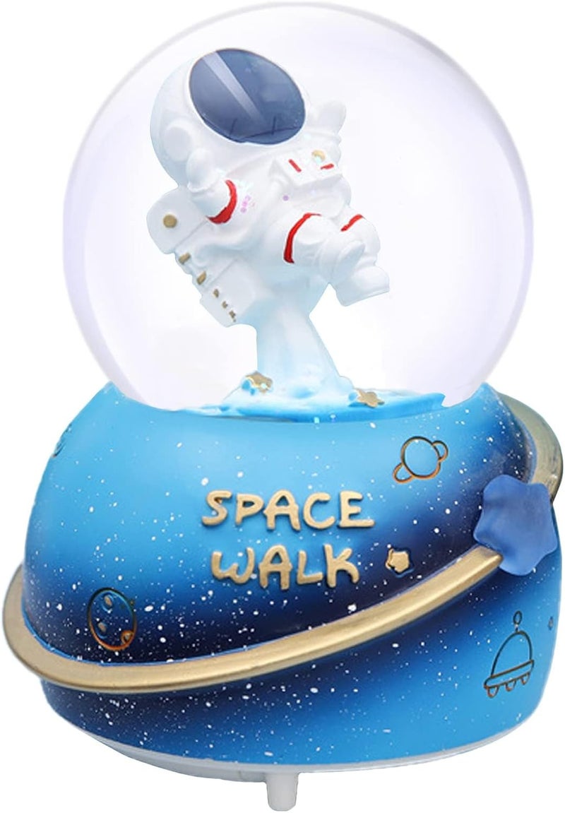 Luckam Snow Globes for Kids, 80MM Musical Glitter Snow Globe to Take Children to Explore The Vast Starry Sky, Astronaut Toys Birthday Gifts for Boys and Girls, Space Decoration - Image 1