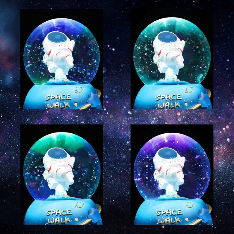 Luckam Snow Globes for Kids, 80MM Musical Glitter Snow Globe to Take Children to Explore The Vast Starry Sky, Astronaut Toys Birthday Gifts for Boys and Girls, Space Decoration - Image 3