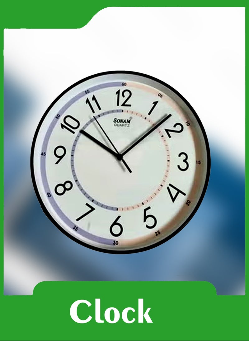 SONAM ساعة حائط بلاستيكية كلاسيكية عتيقة مع مؤقت ومقياس حرارة وساعة توقيت