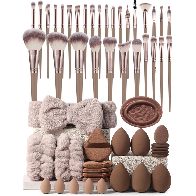 55Pcs Makeup Brush Set Foundation Powder Blush Eyeshadow Brushes Kit - Image 1