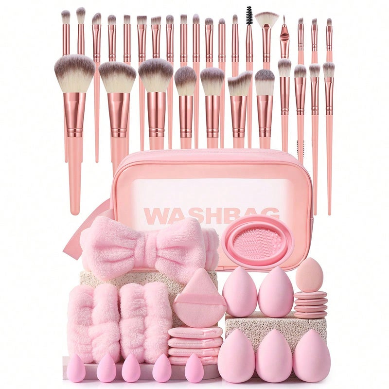 55Pcs Makeup Brush Set Foundation Powder Blush Eyeshadow Brushes Kit - Image 3