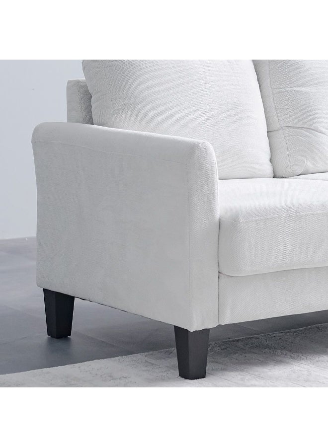 DANUBE HOME Gamorah 2 Seater Fabric Sofa Modern Design Two Seat Sofas Comfortable Living Room Furniture L136Xw85Xh94Cm - Cream - Image 3