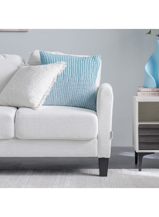 DANUBE HOME Gamorah 2 Seater Fabric Sofa Modern Design Two Seat Sofas Comfortable Living Room Furniture L136Xw85Xh94Cm - Cream - Image 2