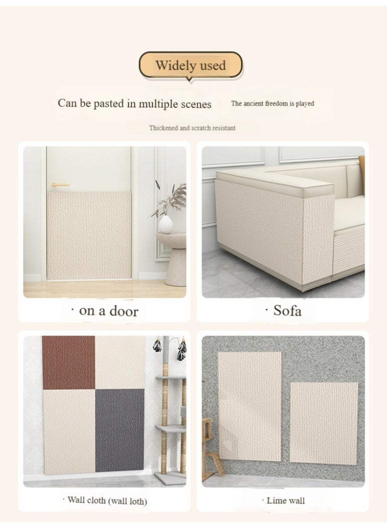 أولدجان 60 سم × 30 سم (بيج) سجادة قطط قابلة للقص واللصق، أداة لعب مثالية للقطط، مقاومة للخدش والتآكل، لا تسقط، لاصقة على الحائط، لوح خدش للقطط وتسكع. - Image 4