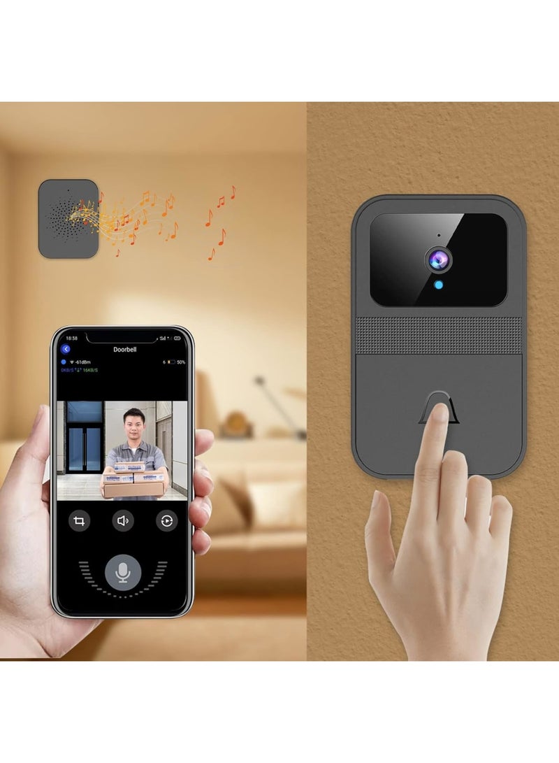 Cobest Smart Wireless Video Doorbell, HD Night Vision Camera Outdoor, WiFi Rechargeable Home Intercom Doorbell with Automatic Snapshot Cloud Storage, Home App Sharing, Magic Voice Changer, Black - Image 2