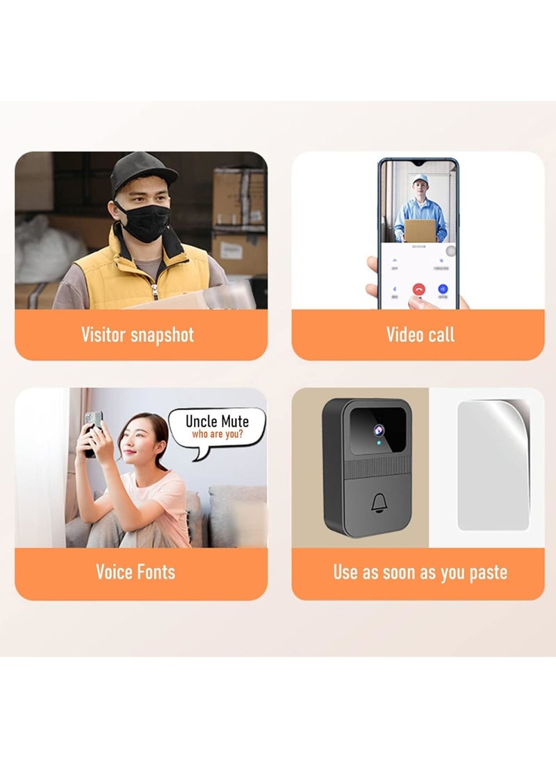 Cobest Smart Wireless Video Doorbell, HD Night Vision Camera Outdoor, WiFi Rechargeable Home Intercom Doorbell with Automatic Snapshot Cloud Storage, Home App Sharing, Magic Voice Changer, Black - Image 3