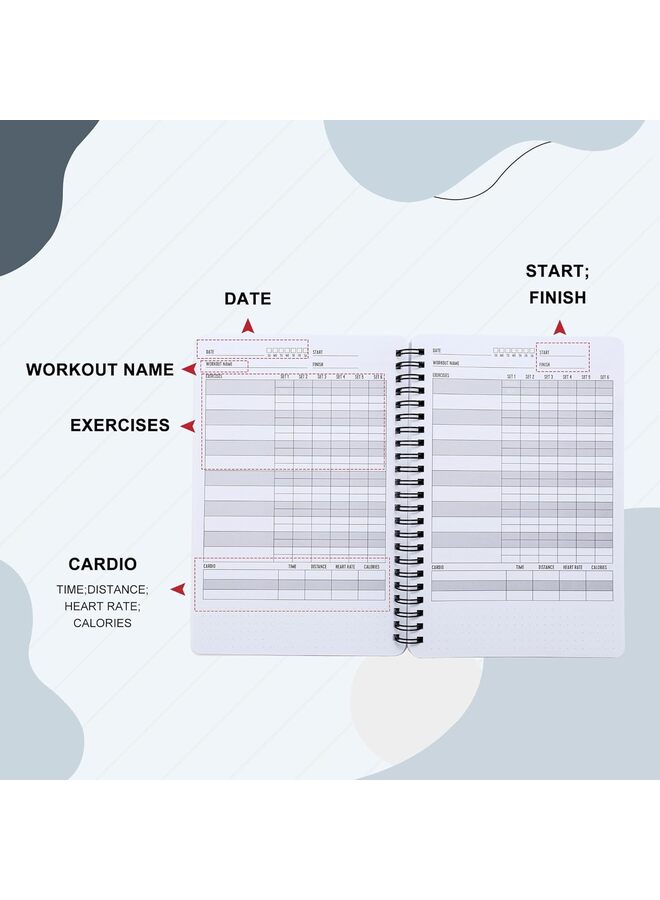 LAMAY Fitness Journal, Workout Log to Track 146 Workouts & Exercise Progress Sprial Bound Daily Fitness Planner Best Workout Companion for Men Women Pro Athletes(Blue) - Image 4