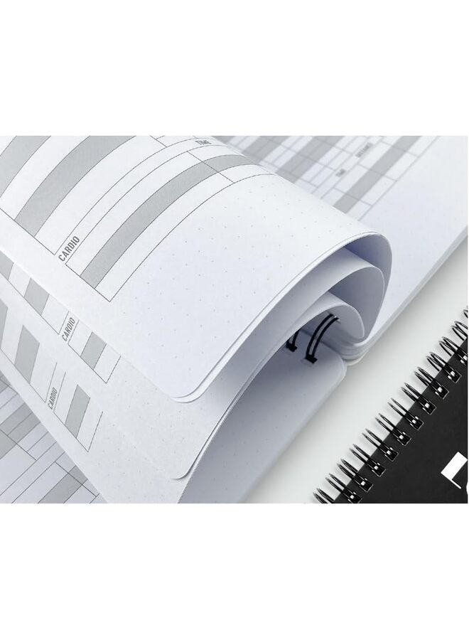 LAMAY Fitness Journal, Workout Log to Track 146 Workouts & Exercise Progress Sprial Bound Daily Fitness Planner Best Workout Companion for Men Women Pro Athletes(Blue) - Image 3