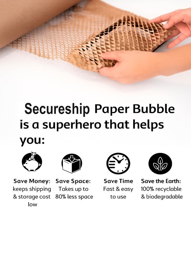 PackGenie 15" Paper Cushioning Wrap - Comb Wrap - Packing Paper- Shipping Supplies (10 Meter x 15" Roll Expandable upto 15M) - Image 4