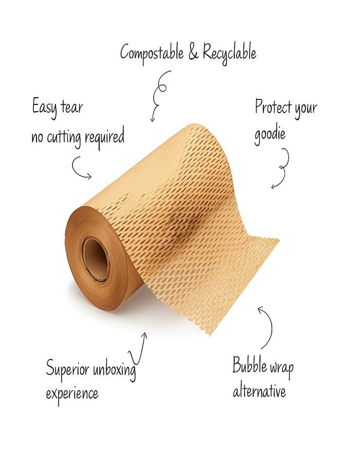 PackGenie 15" Paper Cushioning Wrap - Comb Wrap - Packing Paper- Shipping Supplies (10 Meter x 15" Roll Expandable upto 15M) - Image 3