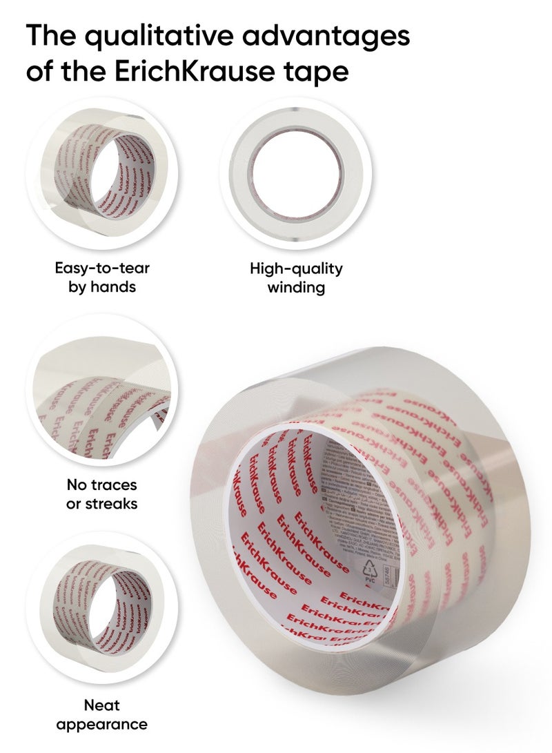 ErichKrause Packing tape Handy tearable, highly transparent, easy-to-tear by hand, 48mmx50m (shrink 1 pcs)  - Image 4