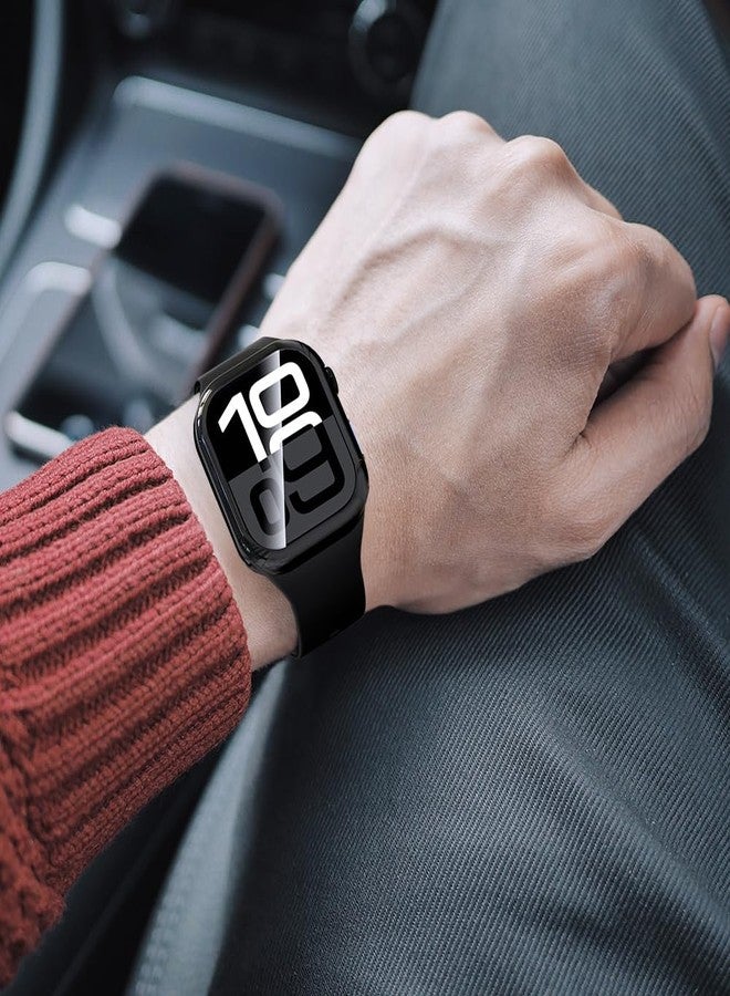 سيمبيك عبوة من قطعتين من حافظات Simpeak متوافقة مع ساعة Apple Watch مقاس 46 مم من السلسلة 11/السلسلة 10، حافظة واقية، مصنوعة من السيليكون الناعم خفيف الوزن، حافظة TPU فائقة النحافة متوافقة مع ساعة iWatch مقاس 46 مم - أسود - Image 4