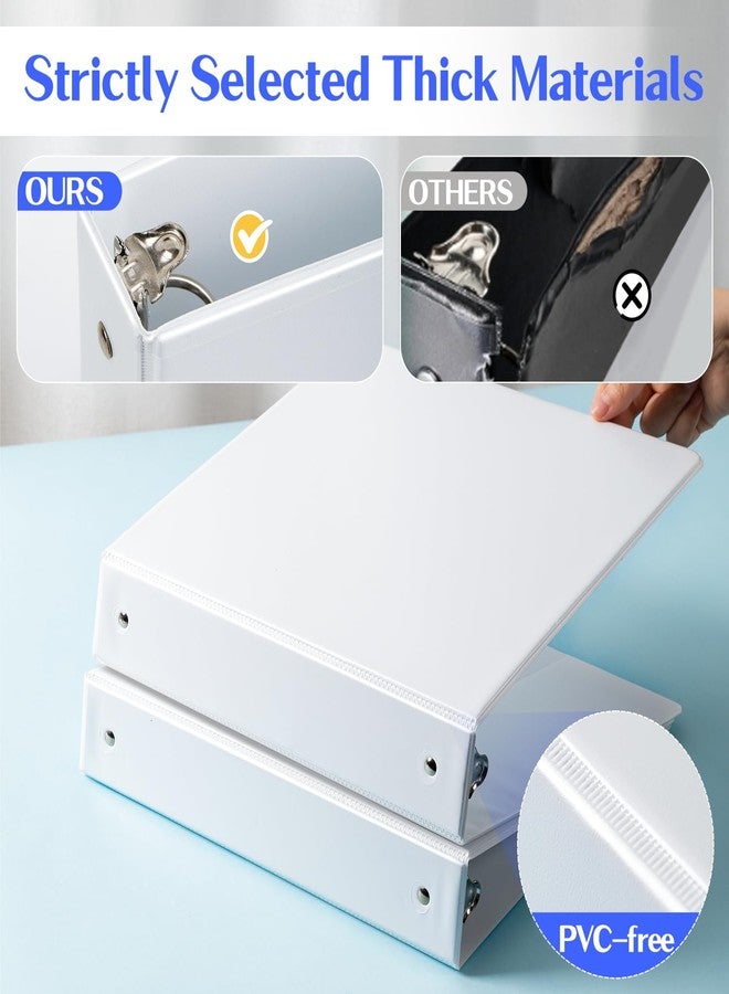 Deli 1.5-inch 3 Ring Binder with 2 Interior Pockets, 325 Sheets Capacity, 1.5 inch Binders fits 11" x 8.5" US Letter Size, White, 6 Pack - Image 5