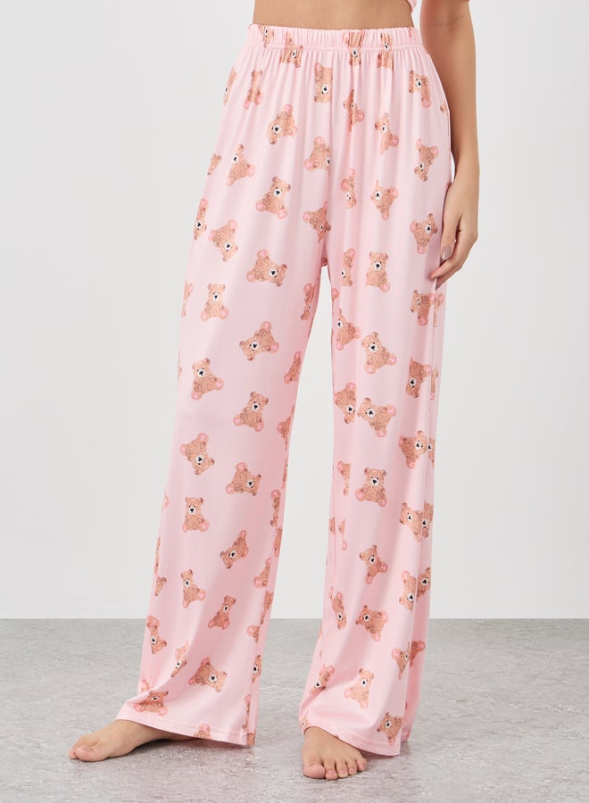 Take Two Take Two Bear Print Short Sleeve Shirt and Pyjama Set - Image 4