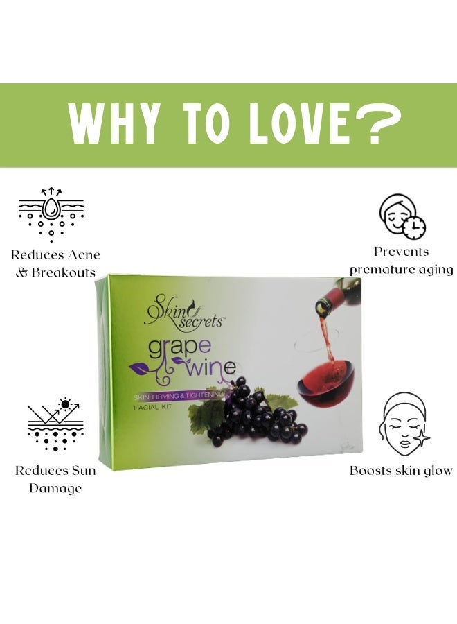 Skin Secrets Grape Wine Facial Kit with Grapeseed Extract to Prevent Premature Ageing, 310gm (Pack Of 6) - Image 2