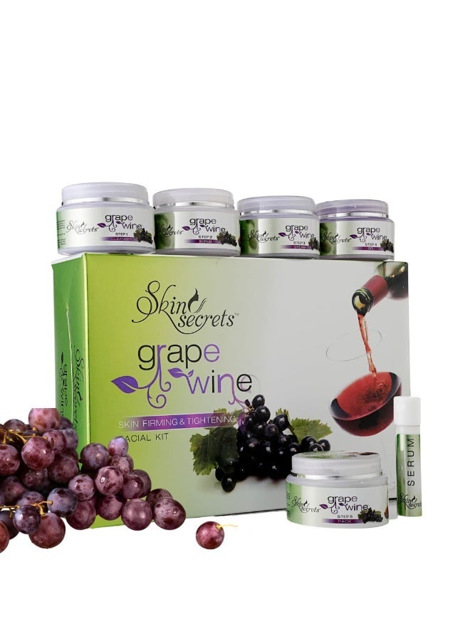 Skin Secrets Grape Wine Facial Kit with Grapeseed Extract to Prevent Premature Ageing, 310gm (Pack Of 6) - Image 1