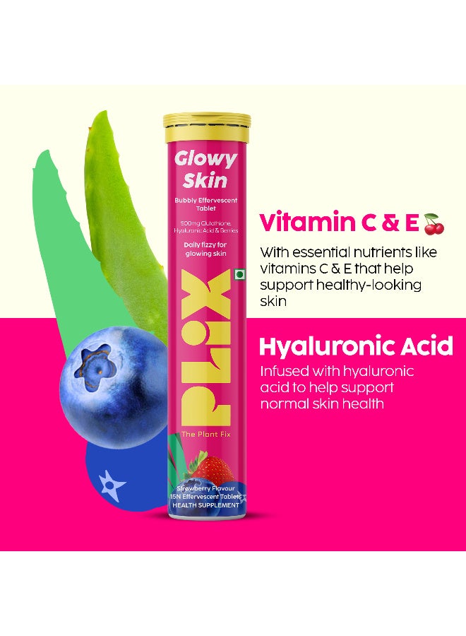 بليكس ذا بلانك فيكس بليكس – ذا بلانت فيكس أقراص فوّارة لإشراقة البشرة | 500 ملغ إل-جلوتاثيون | حمض الهيالورونيك | فيتامين C وE | مكوّنات نباتية | خالٍ من السكر | للاستخدام اليومي - Image 3