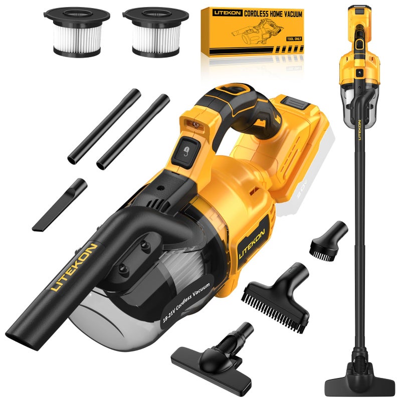 LITEKON Cordless Vacuum Compatible with  20V Max Battery No Battery Handheld Battery Powered Vacuum Cleaner for Wood Floor Carpet Car Cleaning 125AW Tool Only