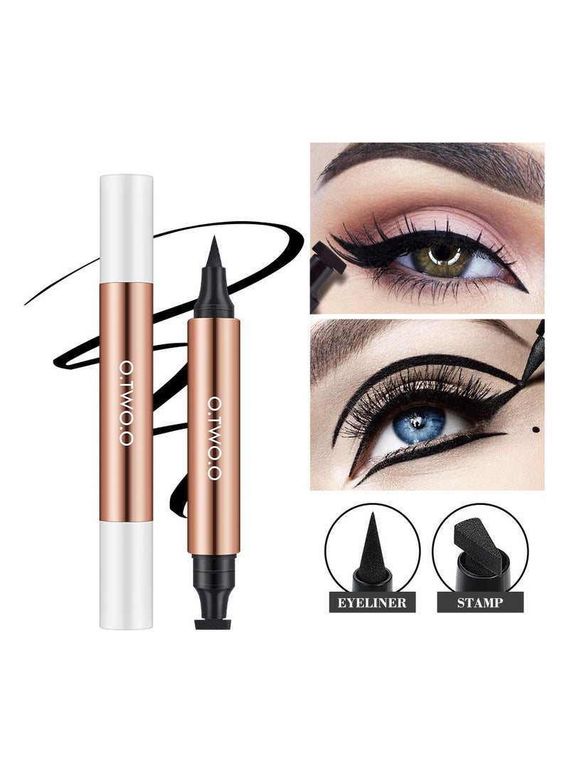 O.TWO.O Eyeliner Stamp Black Liquid Eyeliner Pen Waterproof Fast Dry Double-ended Eye Liner Pencil Make-up for Women Cosmetics - Image 2