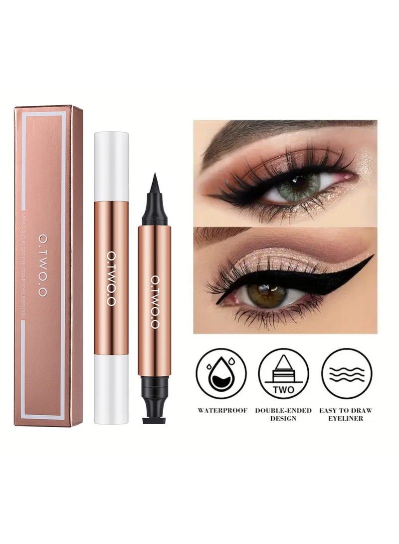O.TWO.O Eyeliner Stamp Black Liquid Eyeliner Pen Waterproof Fast Dry Double-ended Eye Liner Pencil Make-up for Women Cosmetics - Image 1