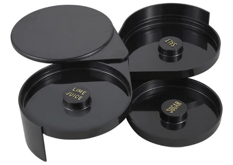 Winco 11013 Margarita Cocktail Salt and Sugar Glass Rimmer, Medium, Black - Image 5