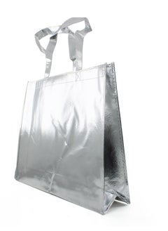 PARTY FUN Reusable Non-woven Fabric Grocery Tote Bag with Handle - 40x12x32cm Silver  - Image 1
