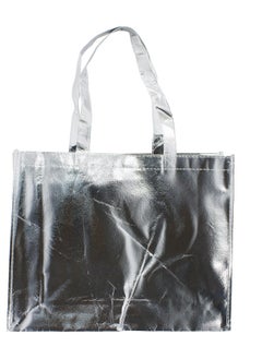 PARTY FUN Reusable Non-woven Fabric Grocery Tote Bag with Handle - 40x12x32cm Silver  - Image 2